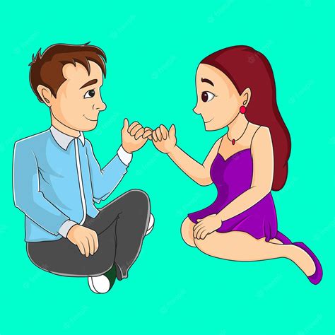 Premium Vector Cartoon Illustration Of A Couple Giving Promise To