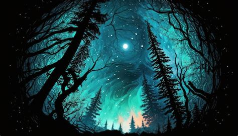 Premium AI Image | Dark space forest wallpaper for nighttime universe ...