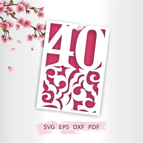 40th Birthday Card Svg 40th Birthday Gift For Women Card S Inspire