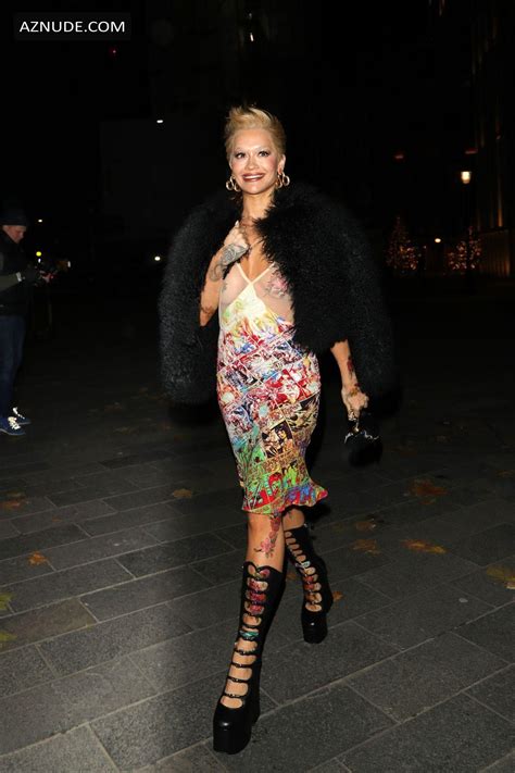 Rita Ora Sexy Spotted Flashing Her Hot Tits In A Beautiful Sheer Dress