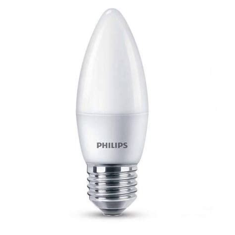 Лед лампа Philips Essential, цоколь E27, 6,5W, 4000К свічка, ціна 87.96 ...
