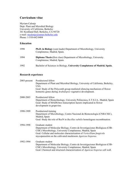 Berkeley Resume Template