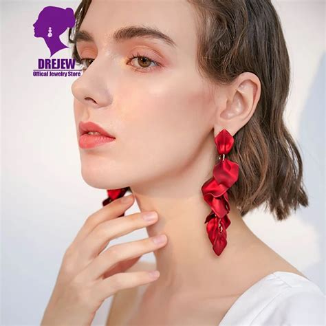 DREJEW, сексуальные серьги с красными белыми желтыми розами, 925 ...