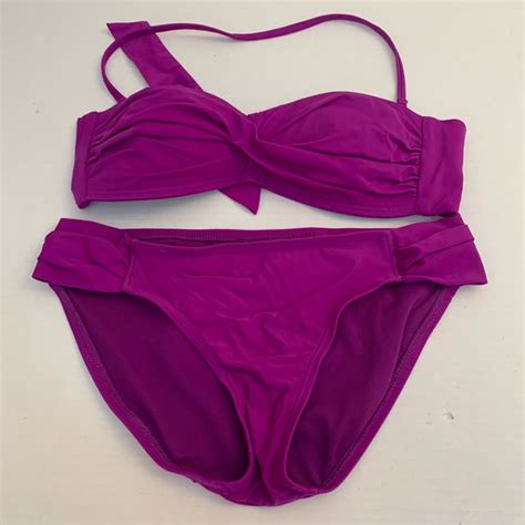Becca Swim Becca By Rebecca Virtue Purple Bandeau Two Piece Bikini Poshmark