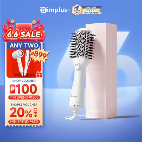 Simplus Hot Air Brush Comb Dryer Hair Curler Hot Cool Air Curling Iron In Hair Straightener