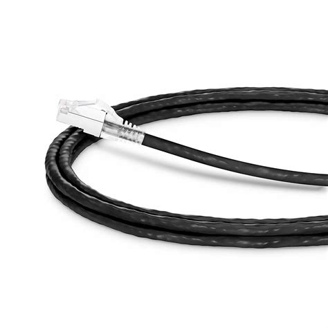 Panduit 1FT Cat6A 10GbE Shielded (S/FTP) Snagless Patch Cable 26AWG — Black (5-Pack) (UTPSP-C6A-STP-1FT-BK-5PK)