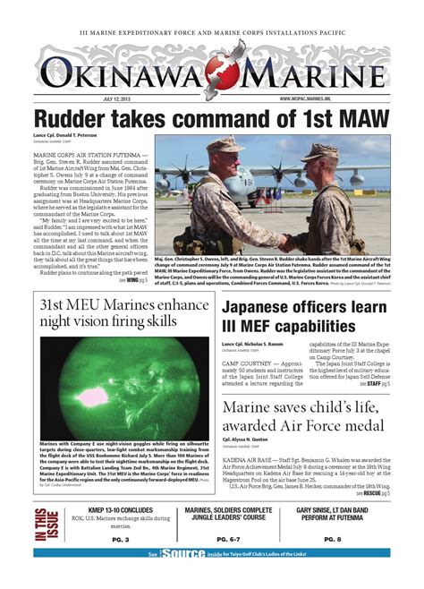 Okinawa Marine July 12 issue by Okinawa Marine III MEF/MCIPAC - Issuu