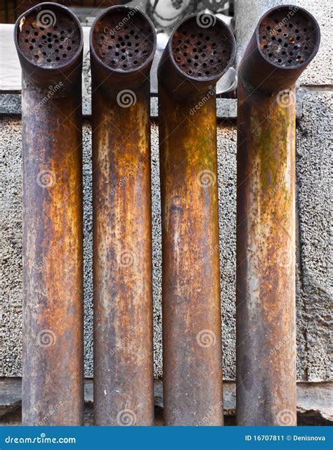 Four rusty pipes stock image. Image of duct, pipe, background - 16707811
