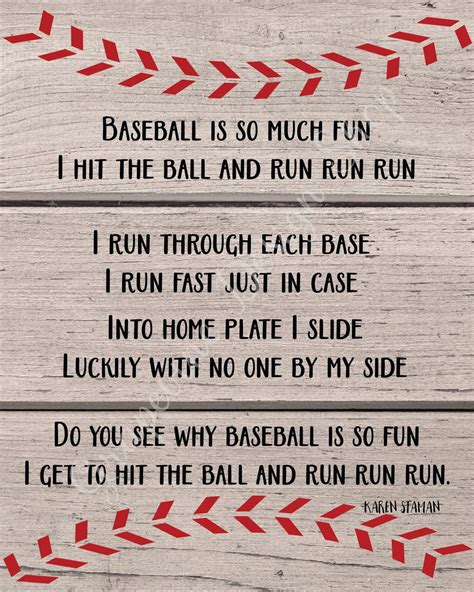 Baseball Poem Print Little Boys Sports Bedroom Art Etsy
