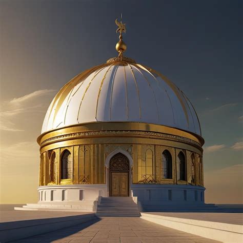 Premium Photo A White And Gold Building With A Gold Dome A Digital