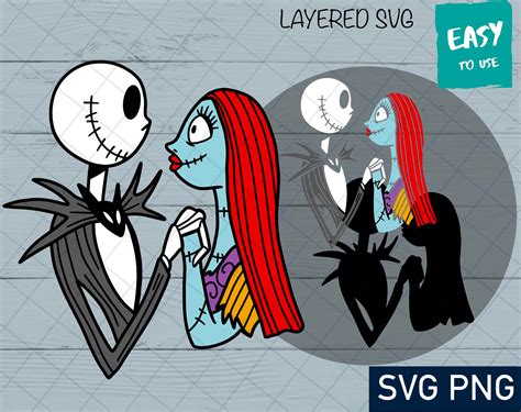 Jack And Sally Svg Cricut Svg Clipart Layered Svg Files For Cricut