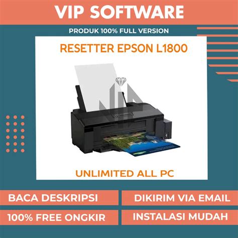 Jual Program Resetter Epson L1800 A3 Adjusment Waste Ink Pad Counter