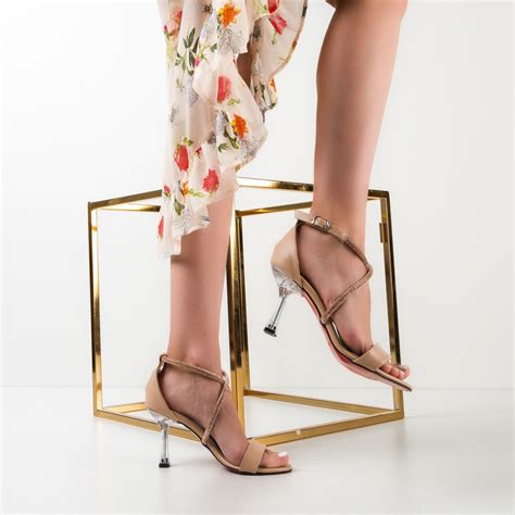 Sandale Cu Toc Leon Nude Sandale Cu Toc Cutoc Net
