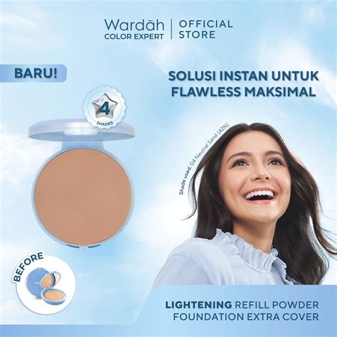 Jual Wardah Lightening Powder Foundation Extra Cover Refill Wardah