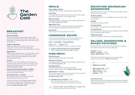 menu   garden cafe glencarse