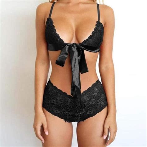Femmes Sexy Culotte En Dentelle Slip Sous Vêtements Lingerie Élastique Mariée Bowknot
