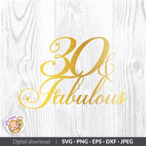 30 y Fabuloso Cake Topper svg Feliz Cumpleaños svg Etsy España