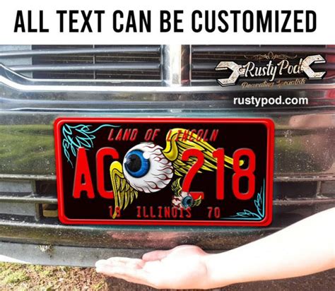 Personalized Flying Eyeball Hot Rod Rat Rod Kustom Kulture Old