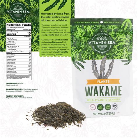 Vitaminsea Wakame Algas Marinas Secas Algas Marinas Silvestres Del