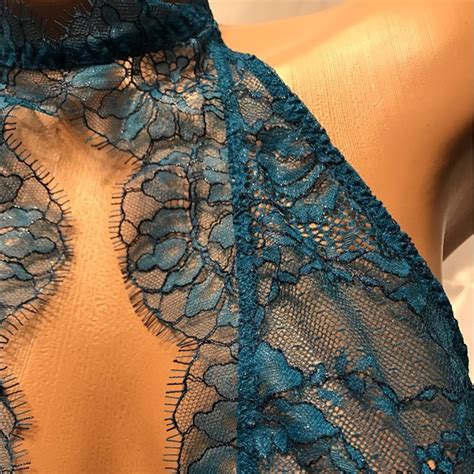 Victoria S Secret Intimates Sleepwear Vs Lingerie Teddy Bodysuit High Neck Strappy Lace