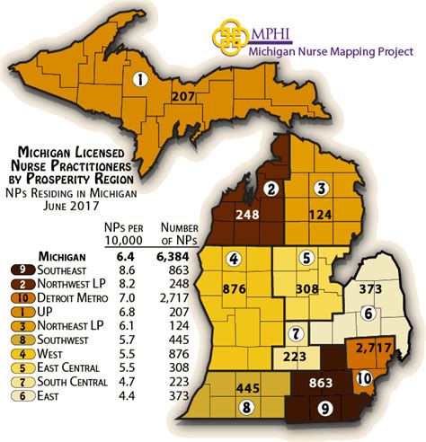 Michigan Nurse Mapping Michigan Licensed Nurse Practitioners By
