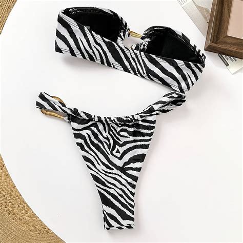 Generic New Striped Sexy Split Swimsuit Women S Three Point Bikini Beach Hot Spring