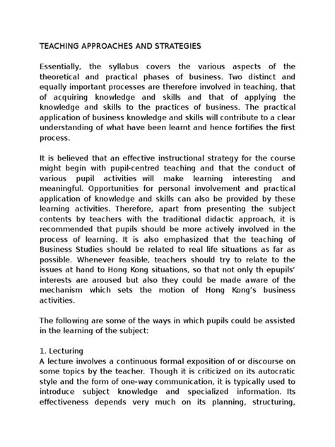 Teaching Strategies | PDF