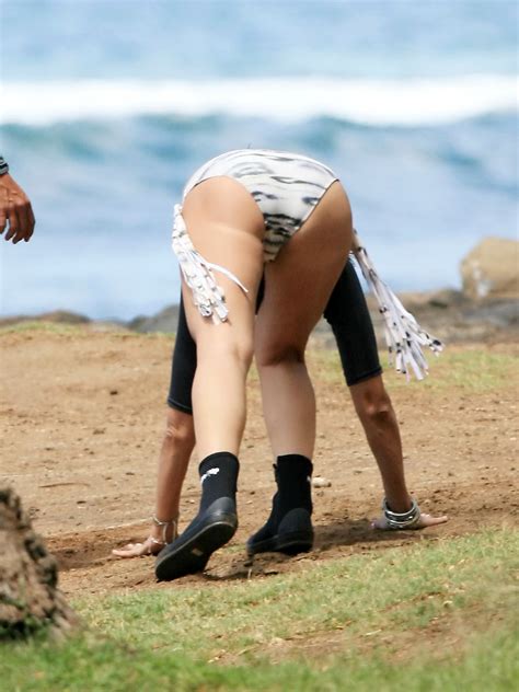 Ali Landry Shows Off Her Ass In Bikini Bottom While Surfing In Hawaii Porn Pictures XXX Photos