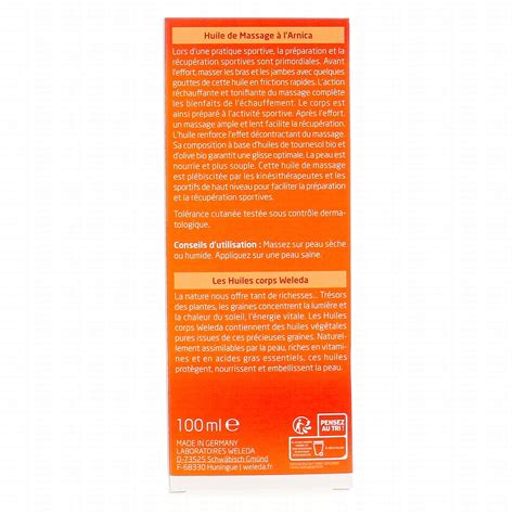 Weleda Huile De Massage L Arnica Flacon Ml Parapharmacie Prado