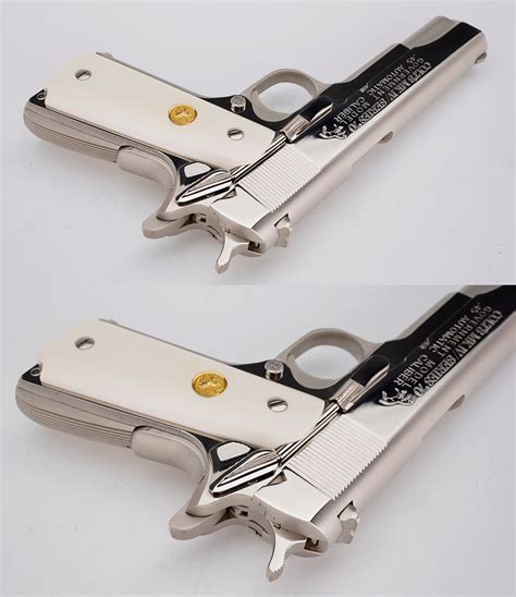 Colt Government Model Mk Iv Series Nickel Finish Ivory Grips Acp