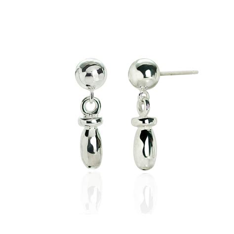 barrel silver drop earrings dominic walmsley