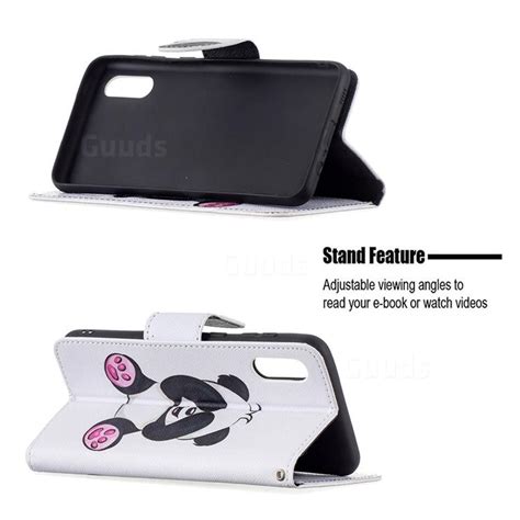 Lovely Panda Leather Wallet Case For Samsung Galaxy A02 Galaxy A02 Cases Guuds