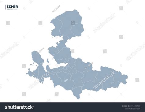 Vector map of Turkey s İzmir province district Royalty Free Stock