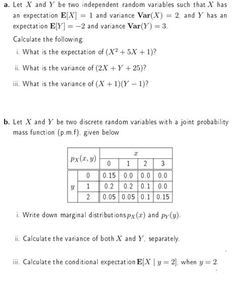 Solved A Let X And Y Be Two Independent Random Variables