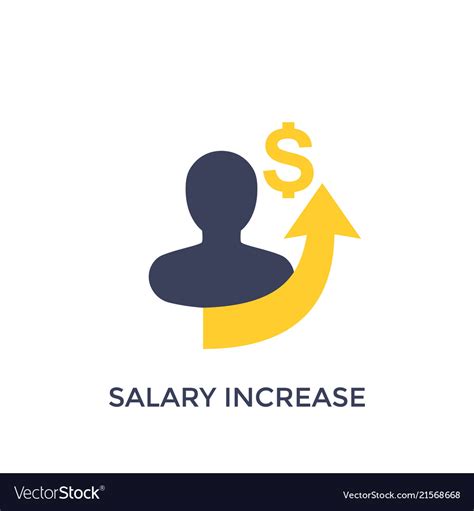 Salary Increase Icon On White Royalty Free Vector Image