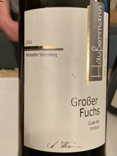 Weingut Häussermann Neustädter Söhrenberg Grosser Fuchs Cuvée Rot