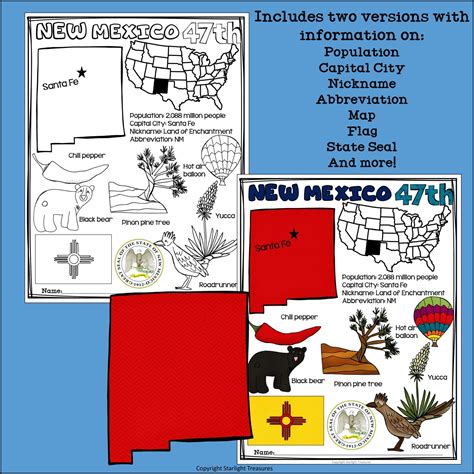 New Mexico Fact Sheet for Early Readers - A State Study | Made By Teachers