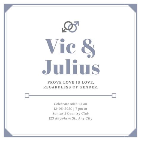 Free Custom Printable Same Sex Wedding Invitation Templates Canva