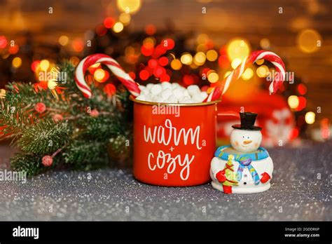 Festive Mood Hot Chocolate With Marshmallows Christmas Hot Drinks Stock Photo Alamy