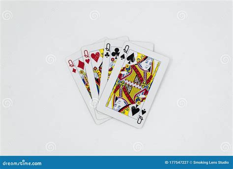 Queens playing cards stock image. Image of gambler, casino - 177547227