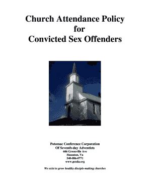 Fillable Online Pcsda Church Attendance Policy For Convicted Sex Offenders Pcsda Fax Email