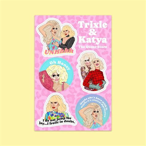 Trixie And Katya Sticker Sheet Lgbtq Queer Drag Queen Gay Cards Rupauls Drag Race