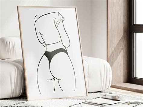 Naked Woman One Line Draw Art Nude Female Print Woman Body Wall Art Abstract Female Poster