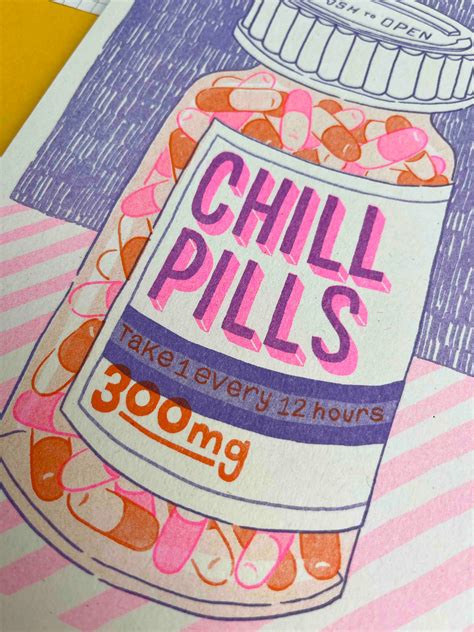 A5 Chill Pills Risograph Print – Jacqueline Colley Illustration