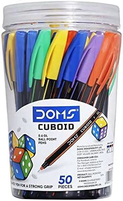 Doms Cuboid 0 6 Mm Ball Pen Jar Pack Square Shaped For Strong