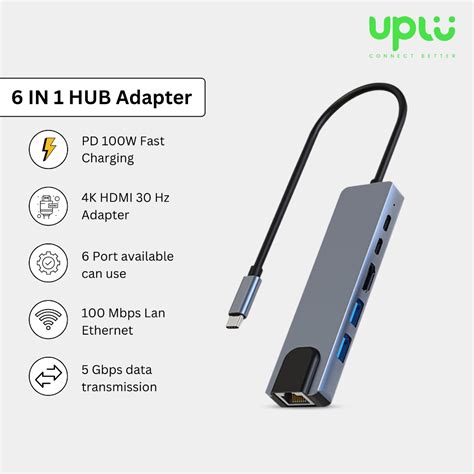 Jual Uplu In Adapter Usb Type C To Hdmi K Uhd Compatible Rj