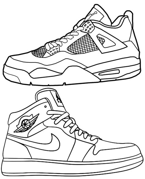 Basketball shoes coloring page