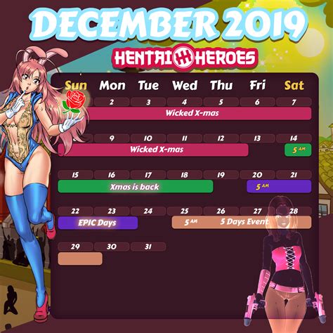 Calendar December 2019 Announcements Hentai Heroes