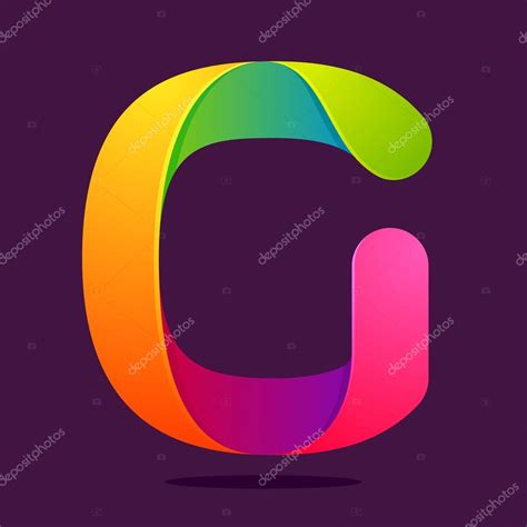 G Letter One Line Colorful Logo Stock Vector Kaer Dstock