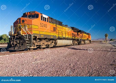 Bnsf Freight Train Locomotives No 5240 In The Desert Editorial Stock